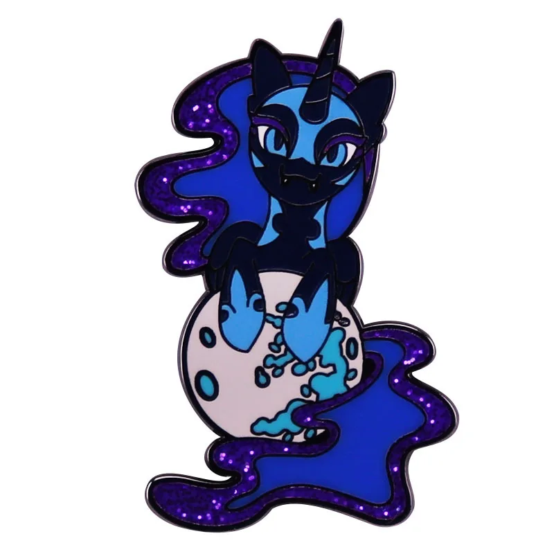 My Little Horse Ponny Moon Princess Anime Brooch Cartoon Unicorn Metal Badge Accessories Backpack Clothes Hat Pin