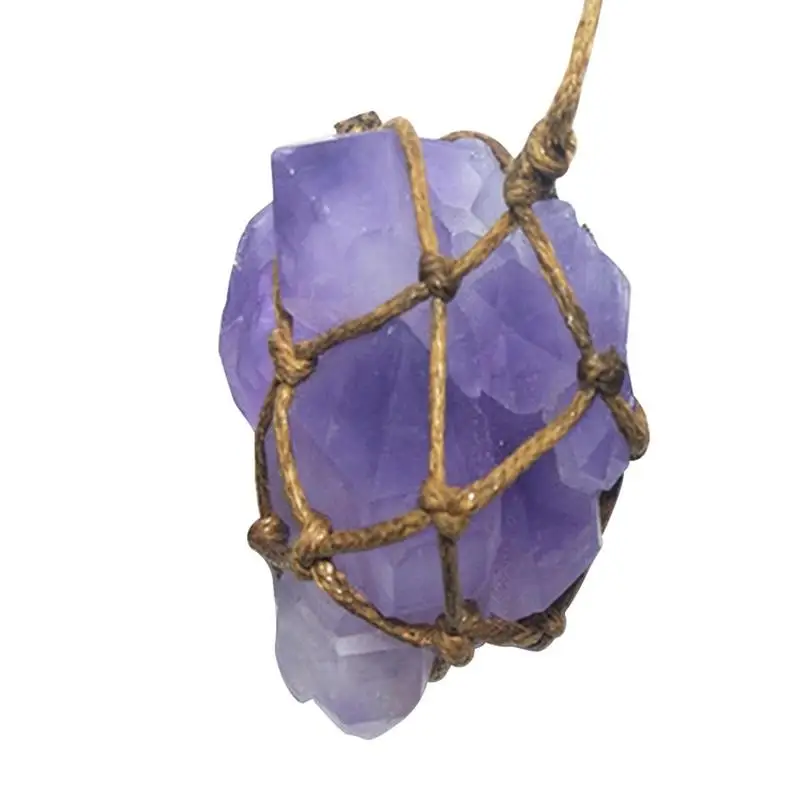 

Irregular Handmade Natural Amethyst Rock Necklace Quartz Healing Purple Crystal Gemstone Pendant Birthstone Necklace Jewe