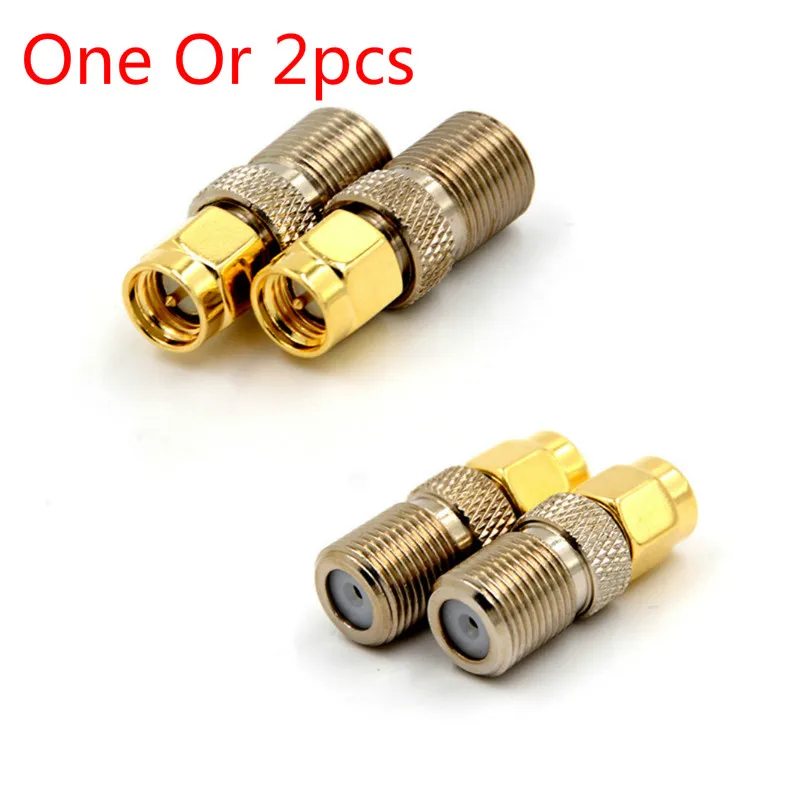 

F Type Female Jack To SMA Male Plug Straight RF Coaxial Adapter F Connector To SMA Convertor Gold Tone