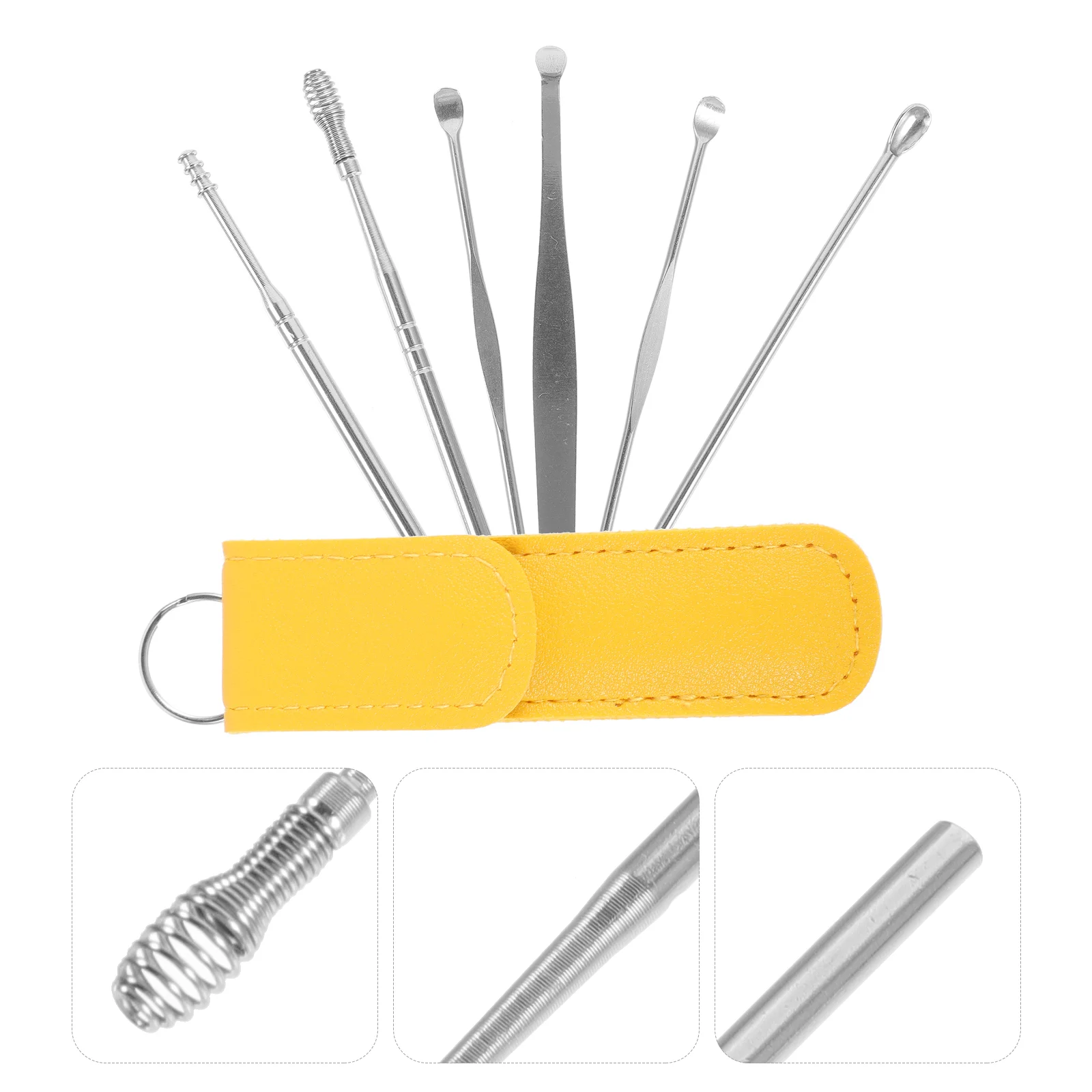 Набор из 6 ложок для чистки ушей портативный набор удаления воска спиральный