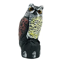 simulation owl decoy statue blink vocal owl garden ornaments tool scare birds scarecrow fake horned luminous owl light sound wo