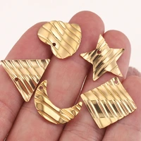20pcs gold love distortion moon stainless steel charms star heart pendants for diy jewelry making findings accessories earrings