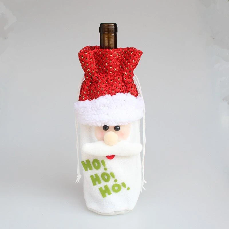 Christmas Decorations For Home Santa Claus Wine Bottle Cover Snowman Stocking Gift Holders Xmas Navidad Decor Happy New Year