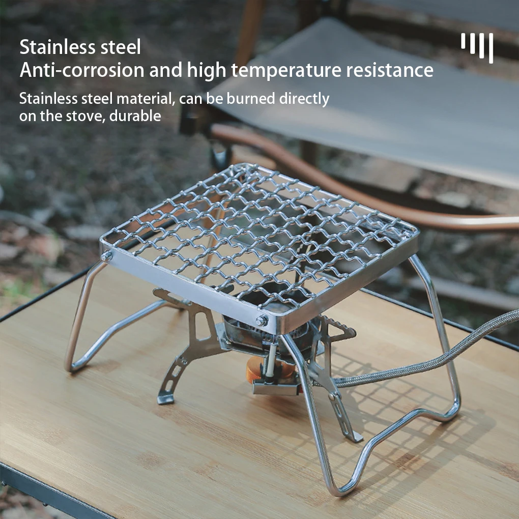 

Multifunctional Folding Campfire Grill Portable Stainless Steel Camping Grill Grate Gas Stove Stand Outdoor Wood Stove Stand