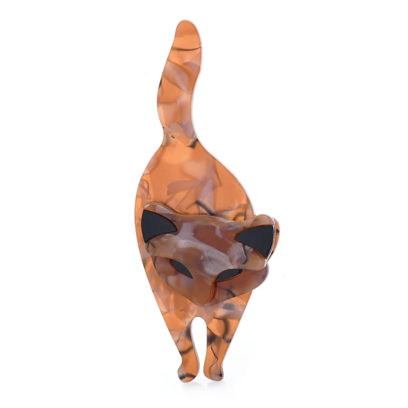 

Wuli&baby Acrylic Running Leopard Brooches For Women Men Brown Color Lovely Animal Party Casual Brooch Pin Gifts