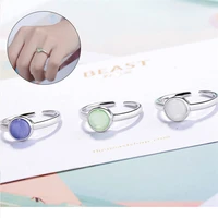 silver ring gift 925 womens jewellery sterling adjustable opal
