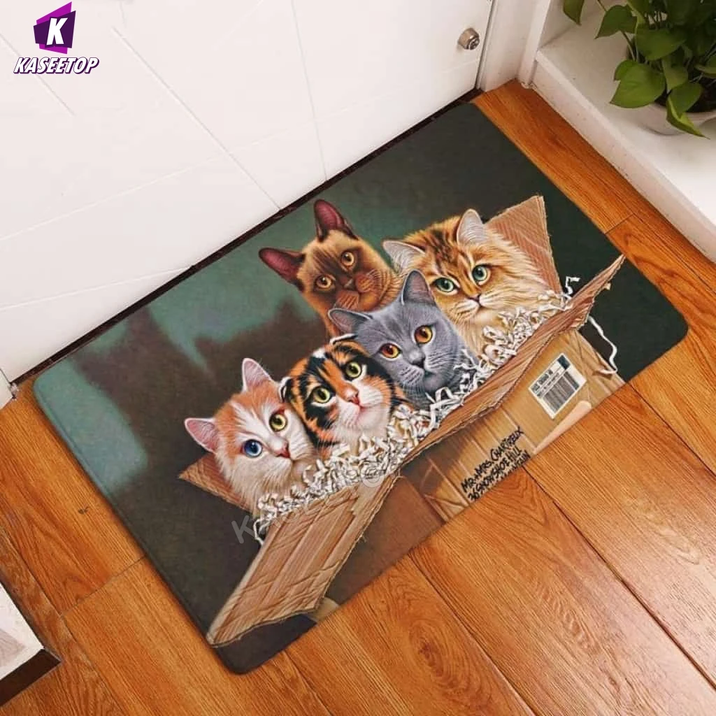 

Смешной милый фланелевый ковер с 3D рисунком в виде кошки для гостиной, спальни, домашний декоративный коврик для крыльца