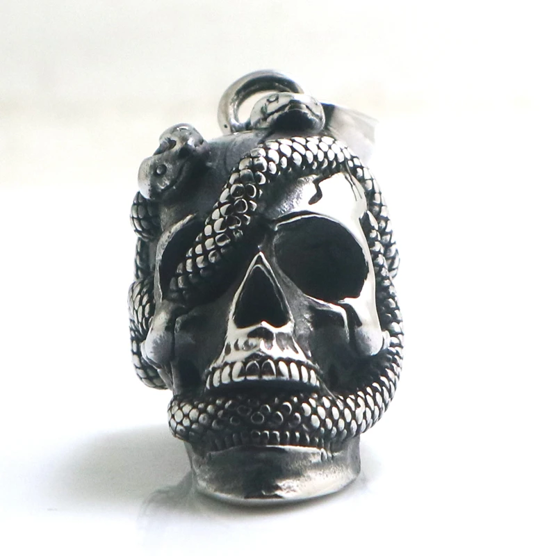 

Крутой панк готический кулон змея черепа унисекс из нержавеющей стали 316L