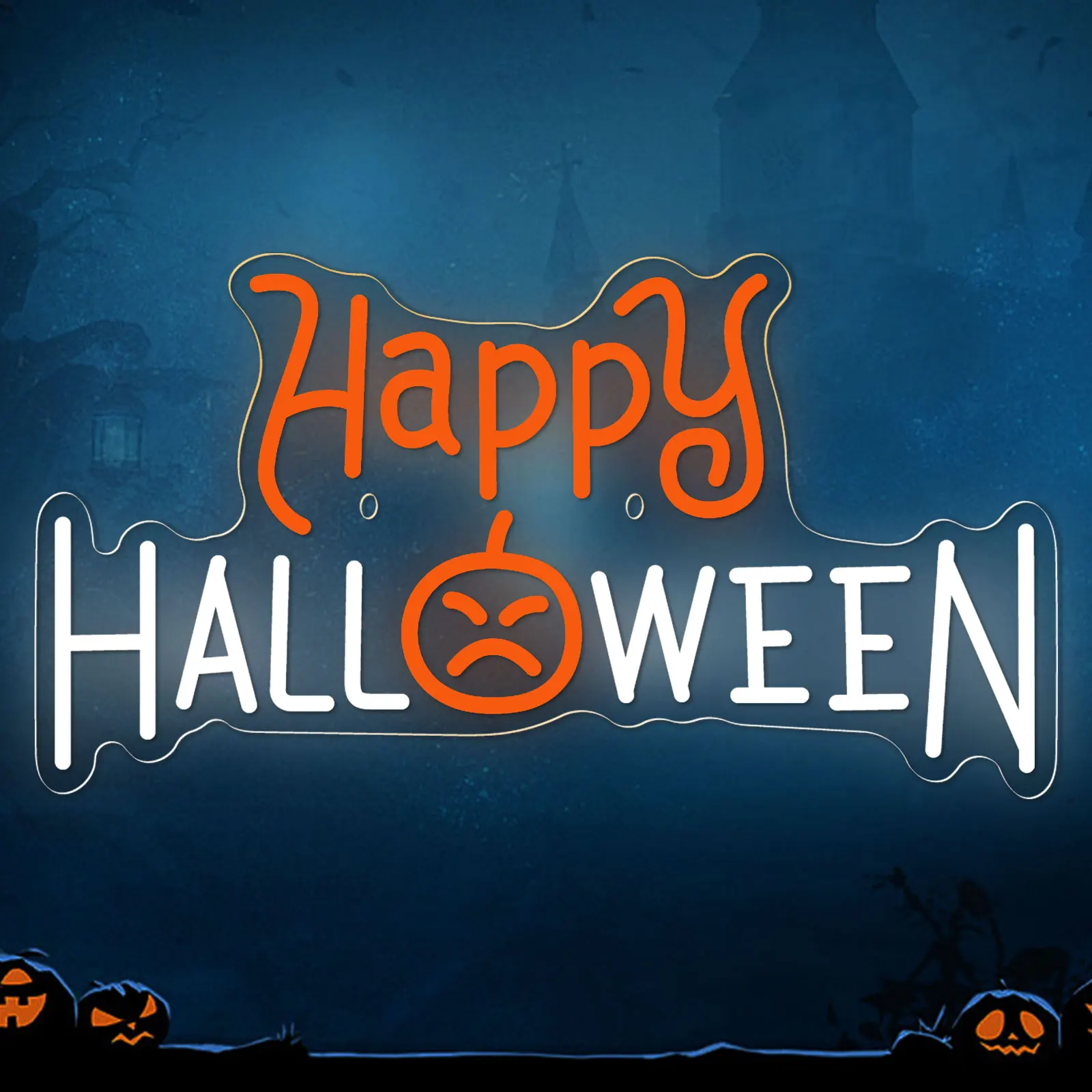 Неоновая Вывеска Happy Halloween Электронный Светодиодный Настенный Декор С