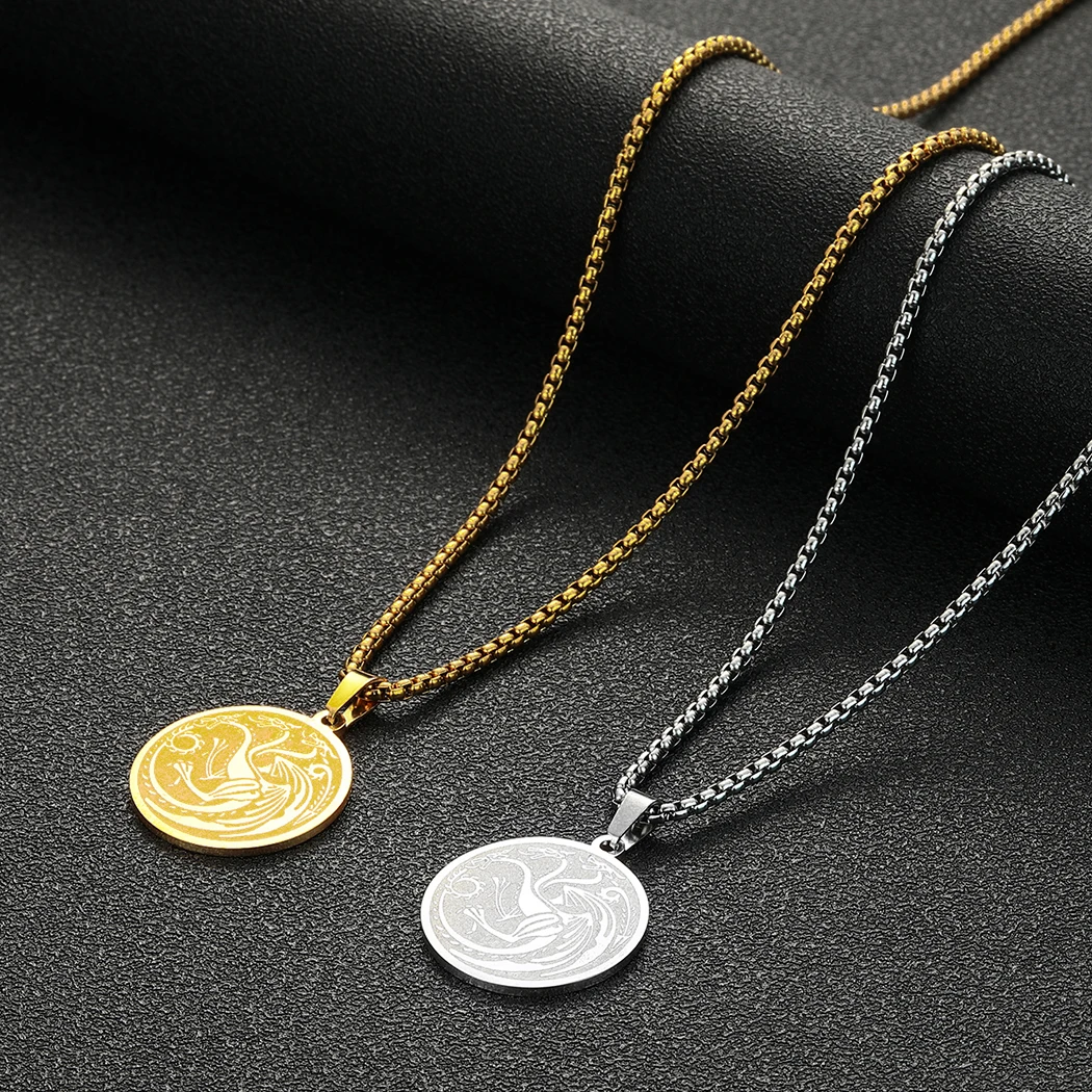

Stainless Balerion Meraxes And Vhagar Pendant Aegons Targaryans Dragons Necklace For Men