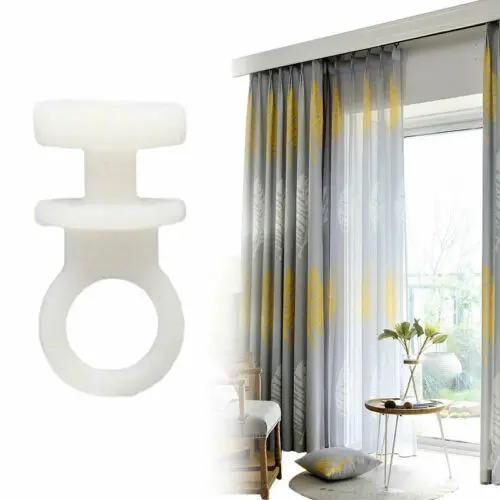 

50PCS Plastic Curtain Track Hooks Runner Fit For Camper Van Motorhome Caravan Boat White Interior Hooks Car Accessories
