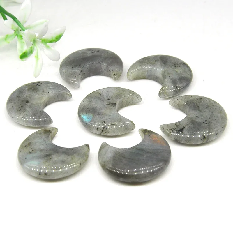 

Камни из Лабрадорита в форме Луны, натуральный камень, блестящие, Исцеляющие кристаллы, для рукоделия, изготовления ювелирных изделий, ожерелья, подвески, аксессуары