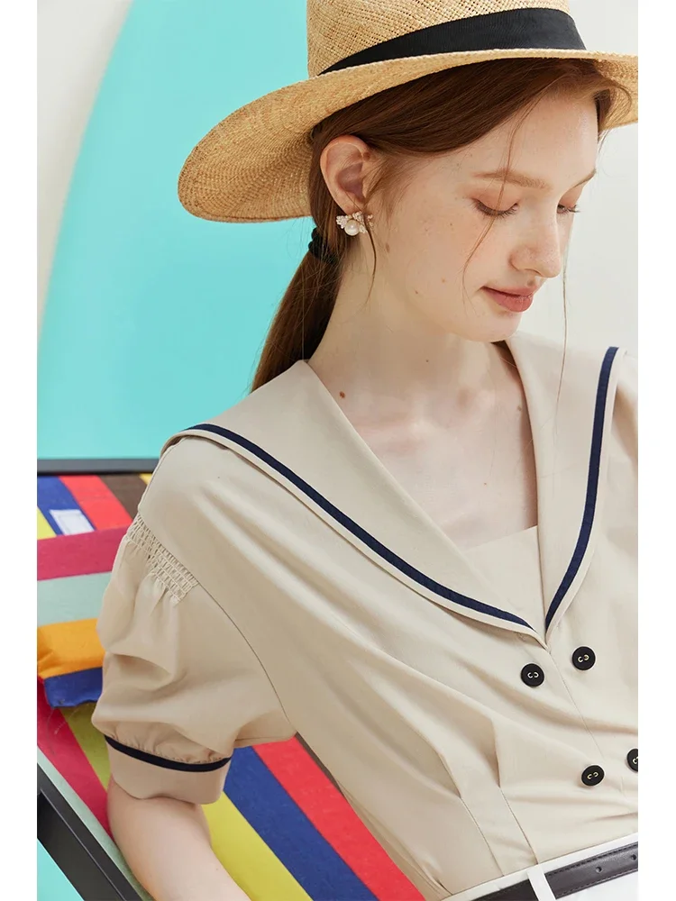 Блузка женская с V-образным вырезом и коротким рукавом в стиле ретро