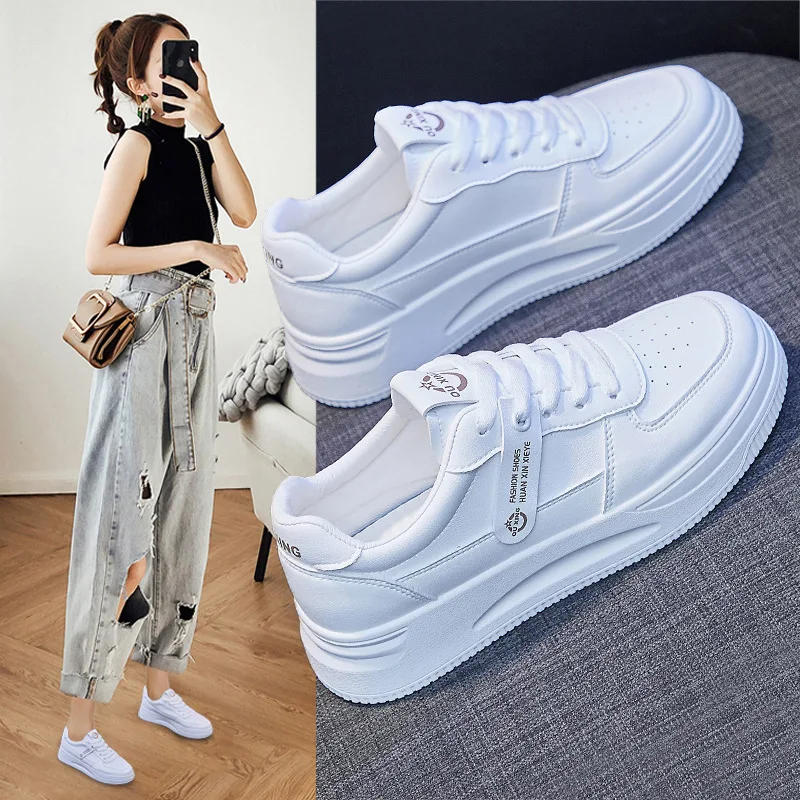 

Spring new fashion white shoes women's Korean version of student sports shoes women's heightening casual shoes women's Q1631