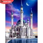 HUACAN, алмазная живопись, строительство мечети, полный квадрат, круглая вышивка, Настенный декор