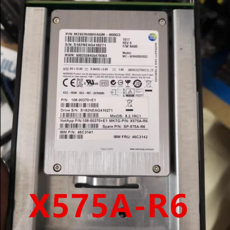 

Original Almost New Solid State Drive For NETAPP DS4243 DS4246 DS4486 400GB 3.5" SAS SSD For X575A-R6 SP-575A-R6 108-00370