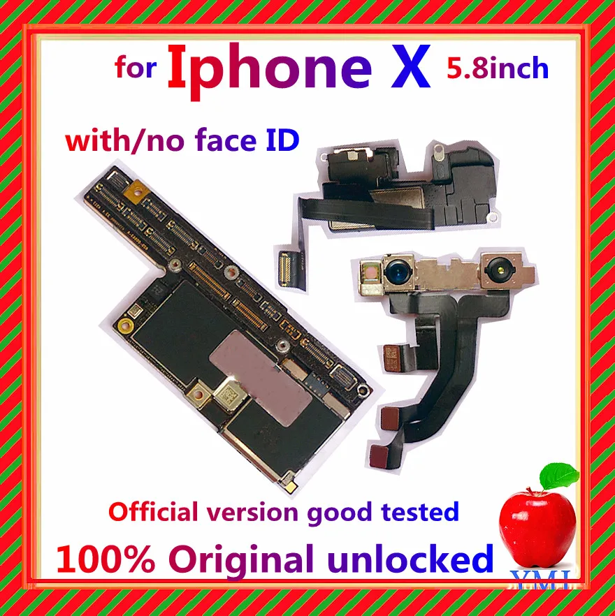 Free Shipping 100% Original Support Update Plate for iPhone X XS MAX XR Motherboard with full chip Main Logic board Clean iCloud