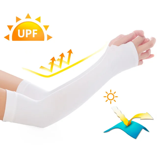 2 Pairs iIce Sleeve Sunscreen Arm Guard Ice Silk Covers Oversleeve UV Protection For Cycling and Driving 2