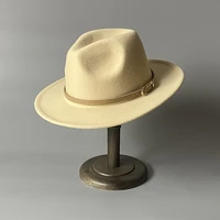 men women wide brim felt fedora panama hat with belt buckle jazz trilby cap party formal top hat in large size 56 61cm nz266