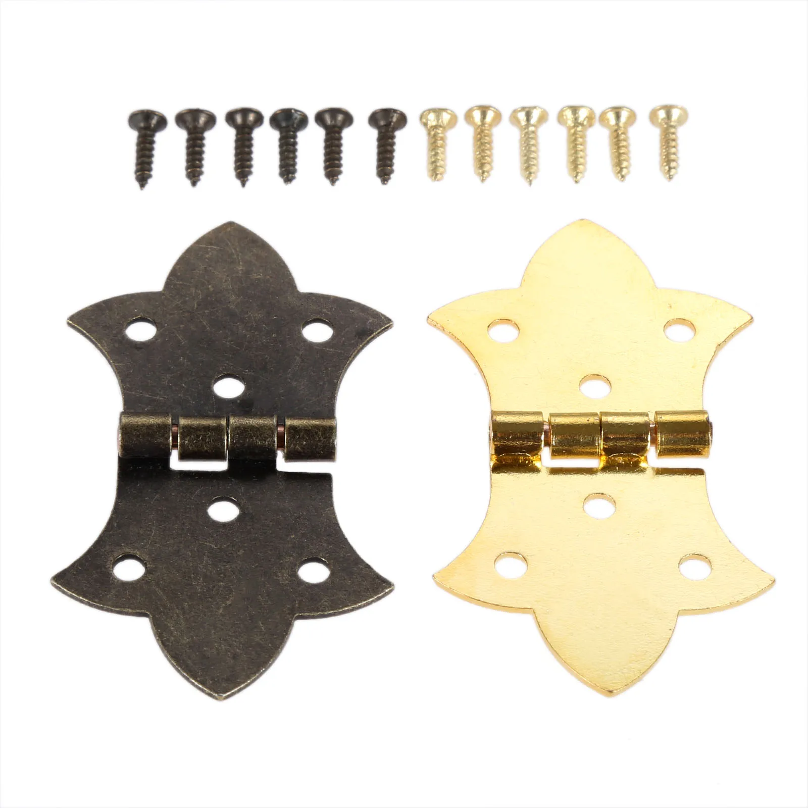

10Pcs 6 Hole Cabinet Furniture Hinge Jewelry Gift Wine Wood Box Door Butt Hinge Furniture Fitting for Woodworking 57*31mm