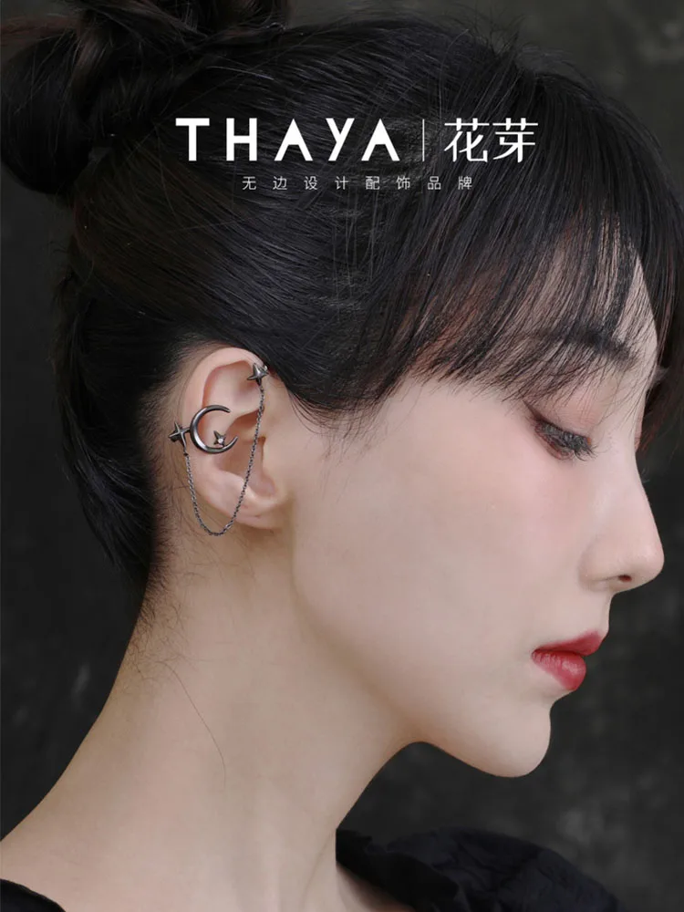 

Thaya Silver Plated Women Earrings Vintage Moon Crystal Stud Earrings Fashion Earring For Women Party Fine Jewelry Birthday Gift