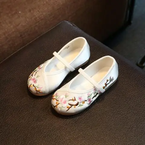 Балерины тканевые с вышивкой для девочек, туфли на плоской подошве в старинном китайском стиле, шелковые туфли ручной работы, балерины для танцев