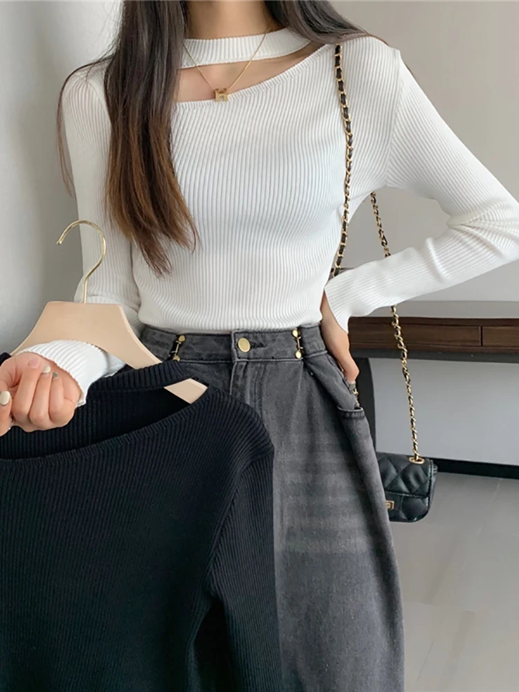 Кашемировые свитера с круглым вырезом и длинными рукавами 2024 женский шерстяной