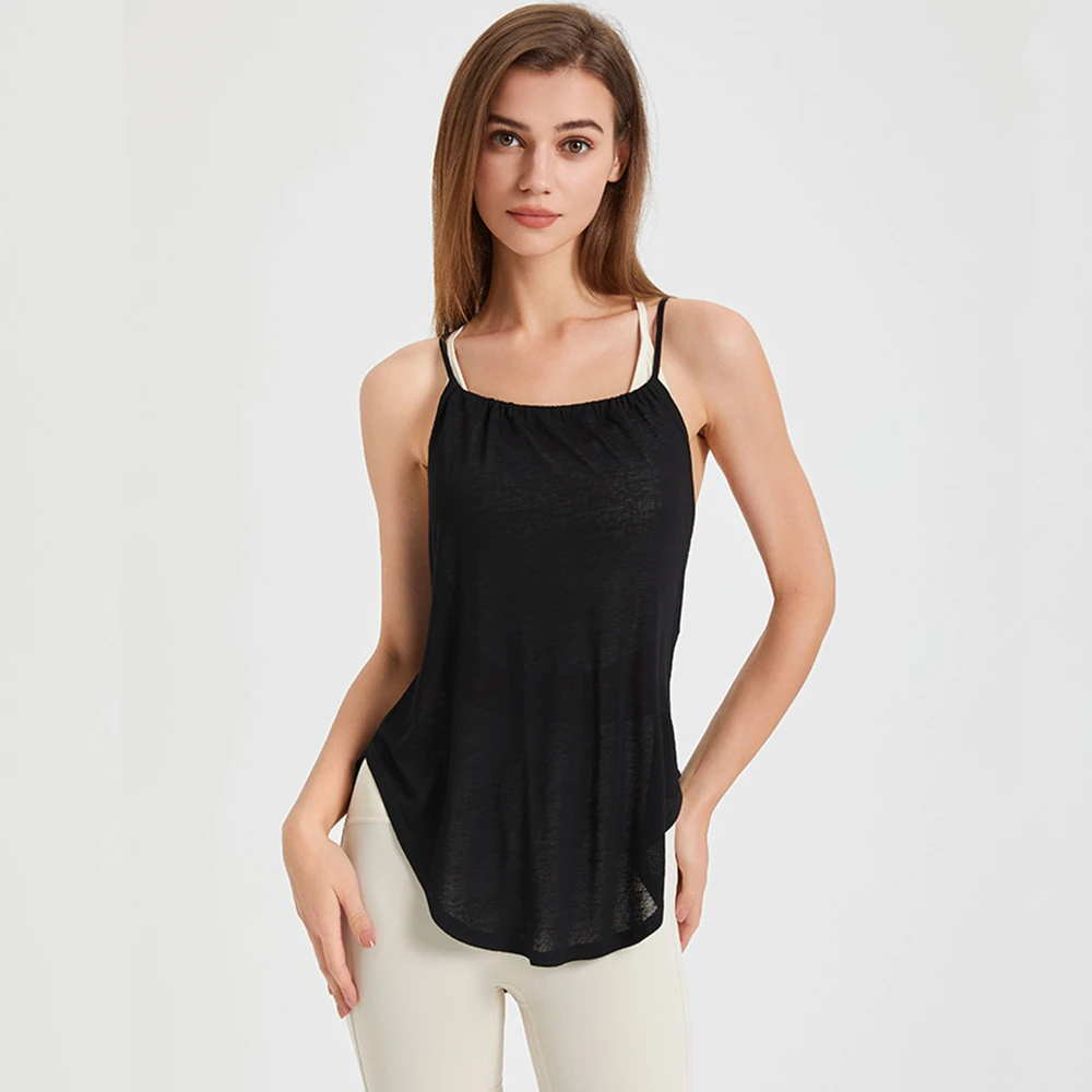 

Summer Sleeveless Shirts Women Sport Vest Loose Thin Yoga Shirt Quick Dry Running Tank Tops Breathable Gym Fitness Tops Camisole