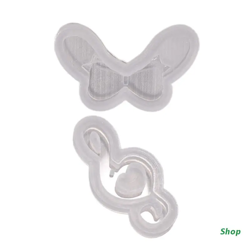 

L5YC Shiny Bow-knot Musical Note Resin Mold Nice Pendant UV Epoxy Silicone Molds Gift