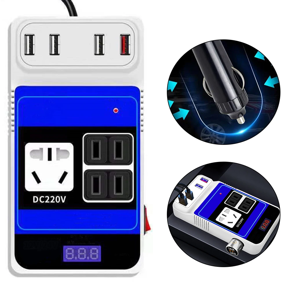 

Car Vehicle Power Inverter DC12V 24V To DC110V/220V Converter Trip 4-USB Car Electronics Accessories Car Inverters