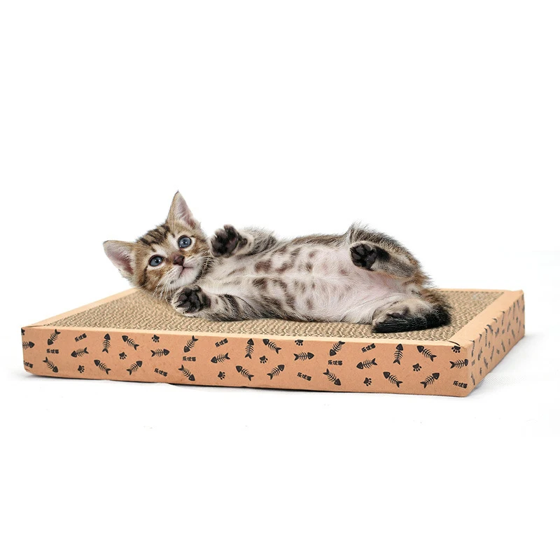 

Pet accessories cat toy claw sharpener cat supplies wear-resistant fish bone long straight board corrugated cat scratching board
