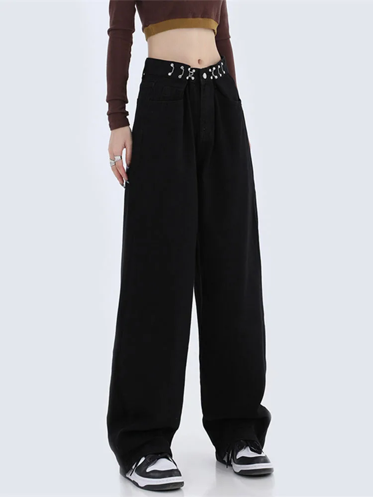 

2022 New Straight Leg Jeans For Women High Waist Stretch Denim Trousers Mom Jean Baggy Pants Casual Comfort Trousers Oversize