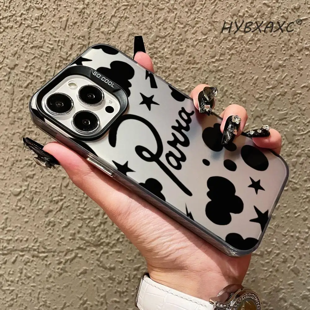 Фото Модный чехол для телефона P-Patta с логотипом для iPhone 17 16 15 14 13 12 11 Pro Max, черный, фиолетовый, матовый, лазерный, металлический, с эффектом Аврора №2