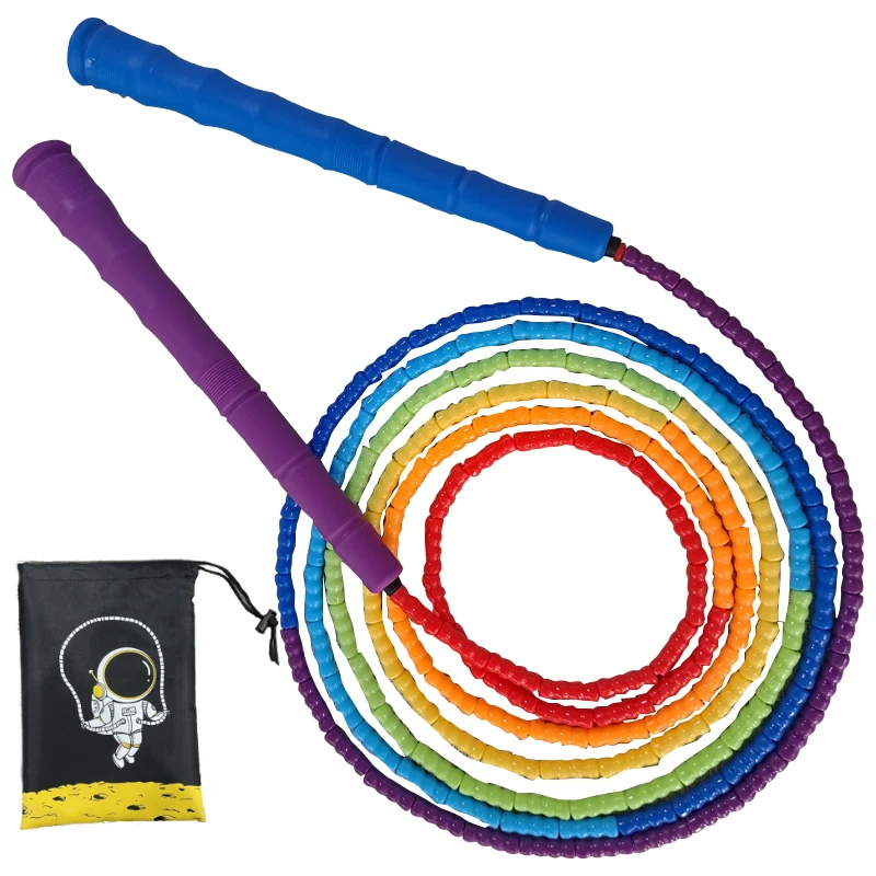 Скакалка с бисером полностью желтая розовая синяя оранжевая красная длиной 21 см