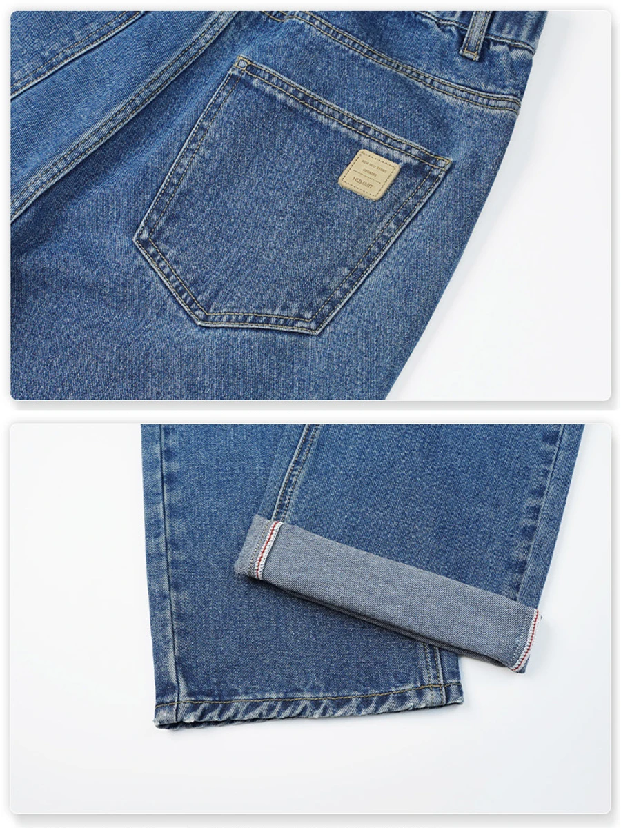 Four Seasons Men Jeans Ins Trend Solid Color Loose Straight Trousers Fashion Streetwear Men's Ins Hot Sale Streetwear Pants For