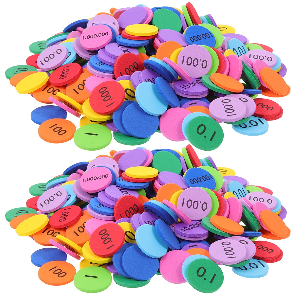 

320 Pcs Children Toys Digital Wafer Number Round Disks Colored Place Value Kit Math Discs Eva Kids Educational