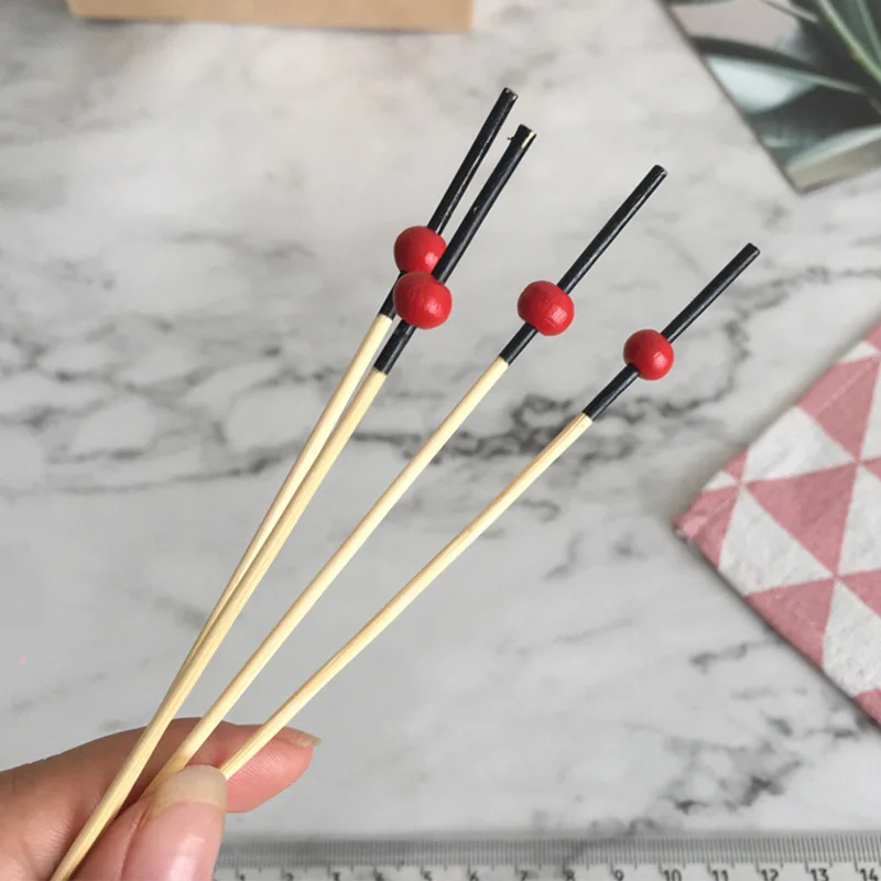 

100 шт. Фруктовые палочки бамбуковые палочки буфет фрукт для кекса вилка вечерние салатные палочки для десерта коктейльный шпагат для свадебного декора