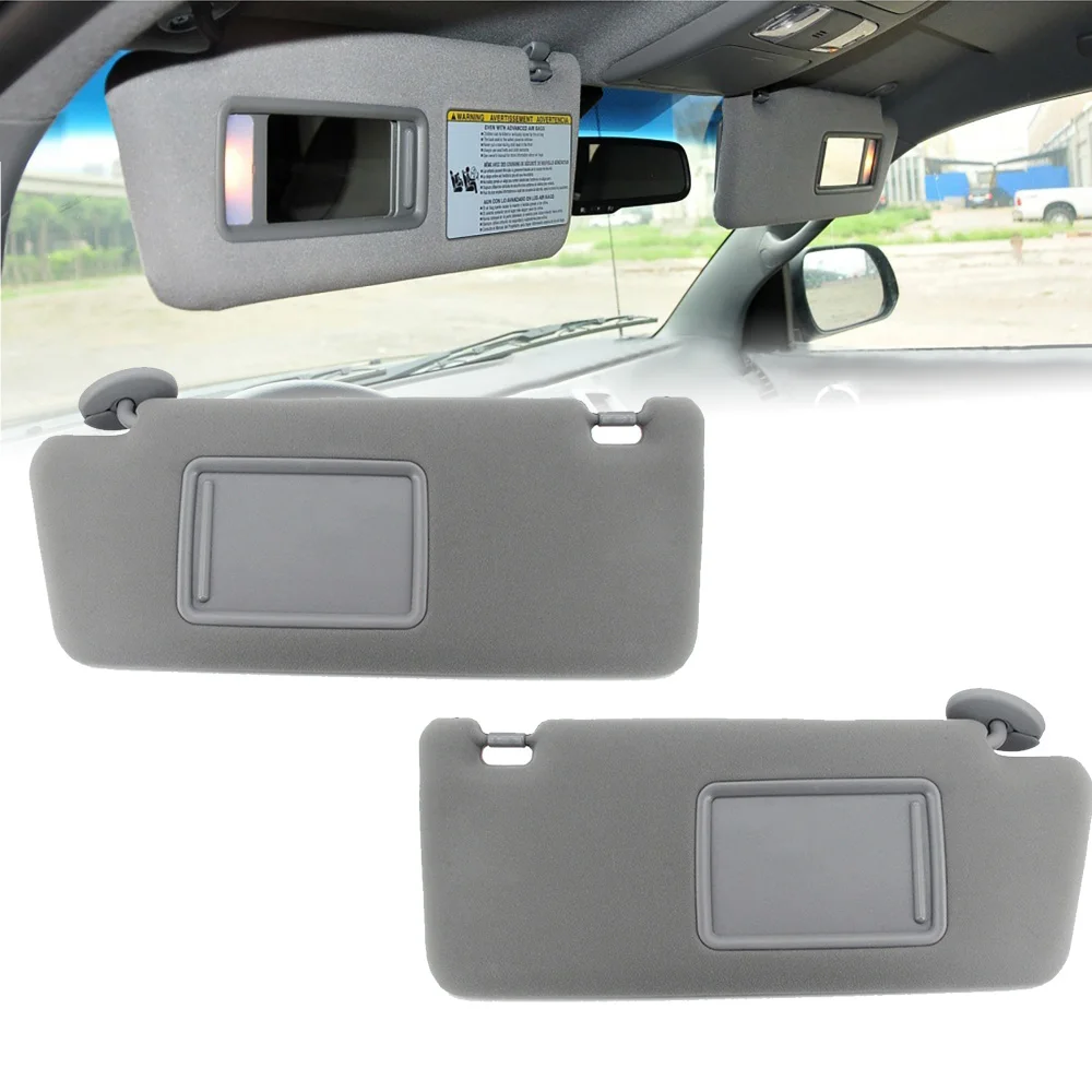 

For Toyota Tacoma 2005-2014 Interior Sun Visor with Make-up Mirror Driver Passenger Side Grey Sun Shade Sunvisor Board