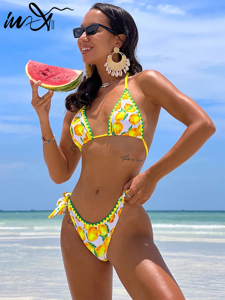

In-X Sexy Print Bikini Swimsuit Women Bathing Suit Push Up Swimwear conjunto High Cut biquini feminino trajes de baño mujer 2022