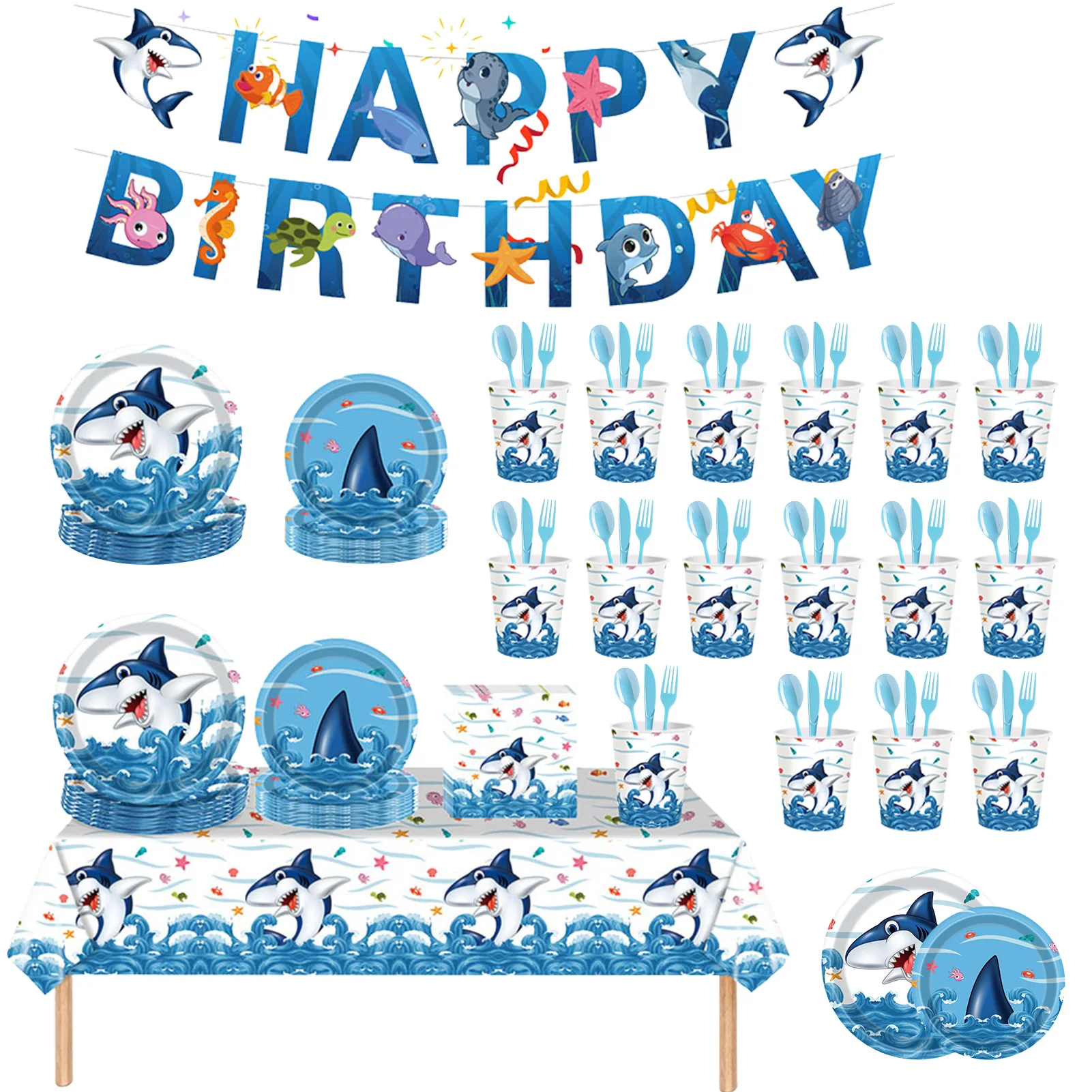 

Декоративная посуда в виде акулы для детской вечеринки