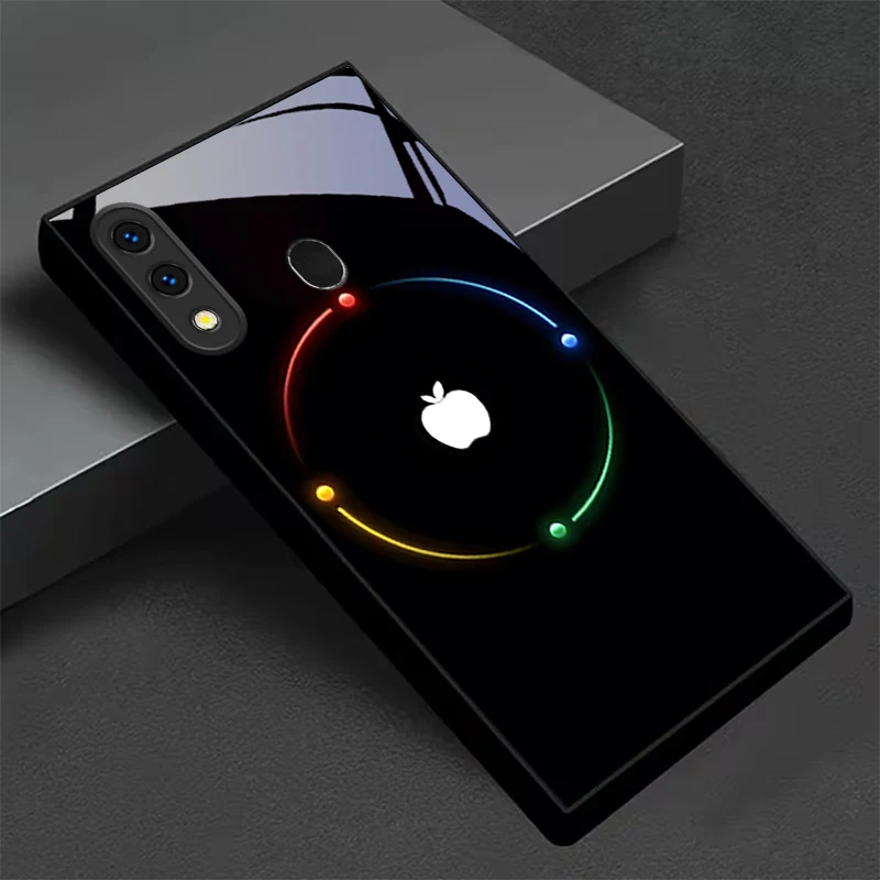 Фото Чехол для телефона Nocturnal Chroma Loop из черного стекла для Samsung Galaxy A50 A52 A52s A53 A54 A55 A56 A51 A80 A70 A71 A35 A34 A30 №2