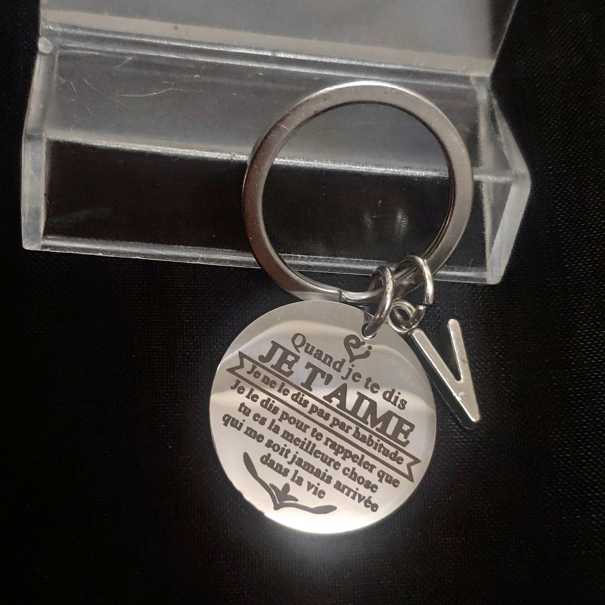 

Birthday Car Keys Keychain Gift Personality Graduation Best Friend French Proverbs Mirror Pendant DIY Matching Ornaments Keyring