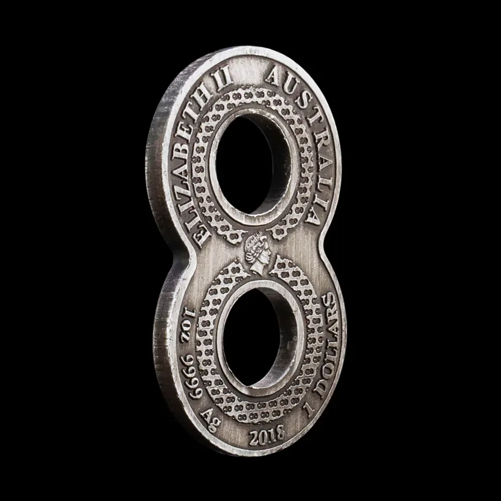 2018 Австралия Дракон Антикварная монета Challenge 8 форм Елизавета II Металлические