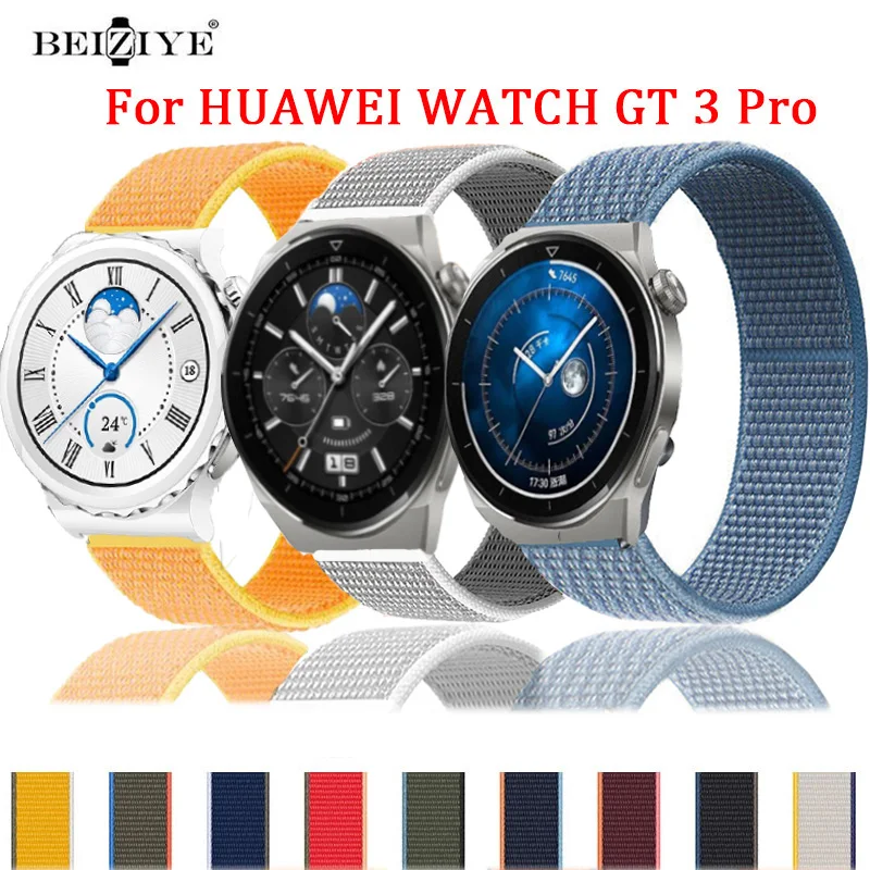 

Ремешок нейлоновый для смарт-часов HUAWEI WATCH GT 3 Pro, браслет для наручных часов Huawei Watch GT3 Pro 46 мм 43 мм