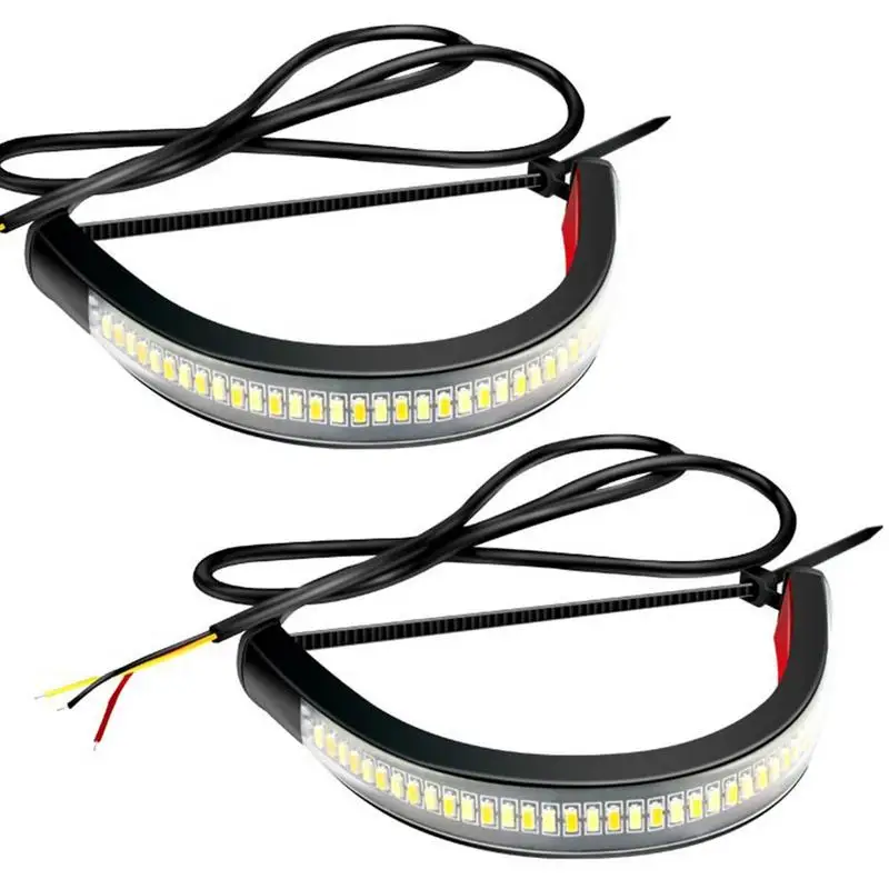

Motorcycle LED Brake Light Strip Flexible Dual-Color Running Light Universal Flexible LED Turn Signal Tail Brake License Plate