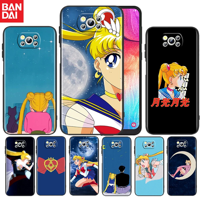 

Anime Cute Sailor Moon For Xiaomi Poco M4 X3 F3 GT NFC M3 C3 M2 F2 F1 X2 Pro Mi Mix3 TPU Black Phone Case Funda Coque Capa Cover