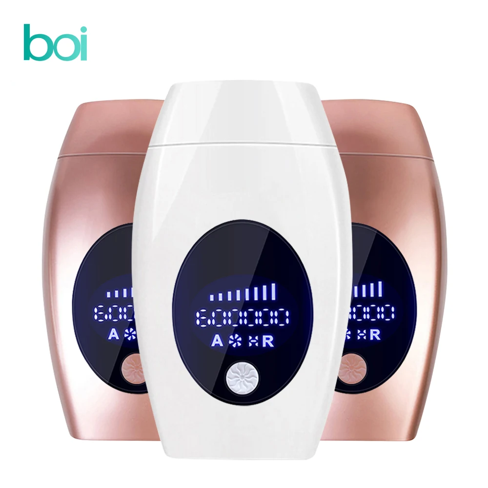 

Boi Home 600000 Flashes LCD Laser Epilator Painless Hair Removal Machine Portable Electric Facial Photoepilator Device For Women