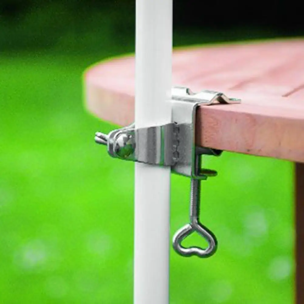

Portable Non-slip Table Umbrella Clamp Alloy Garden Windproof Table Parasol Stand for Patios