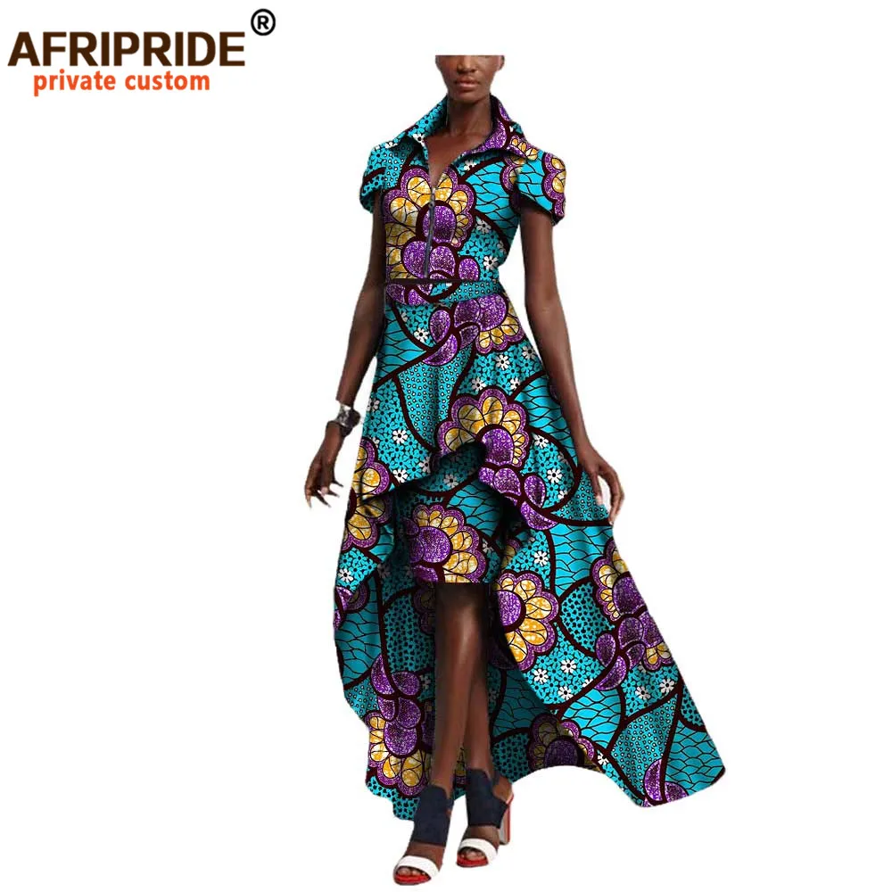 African Autumn Women 3-pieces Suit AFRIPRIDE Short Sleeve Top+knee-length Pencil Skirt+ankle Length Out Skirt Suit A722651