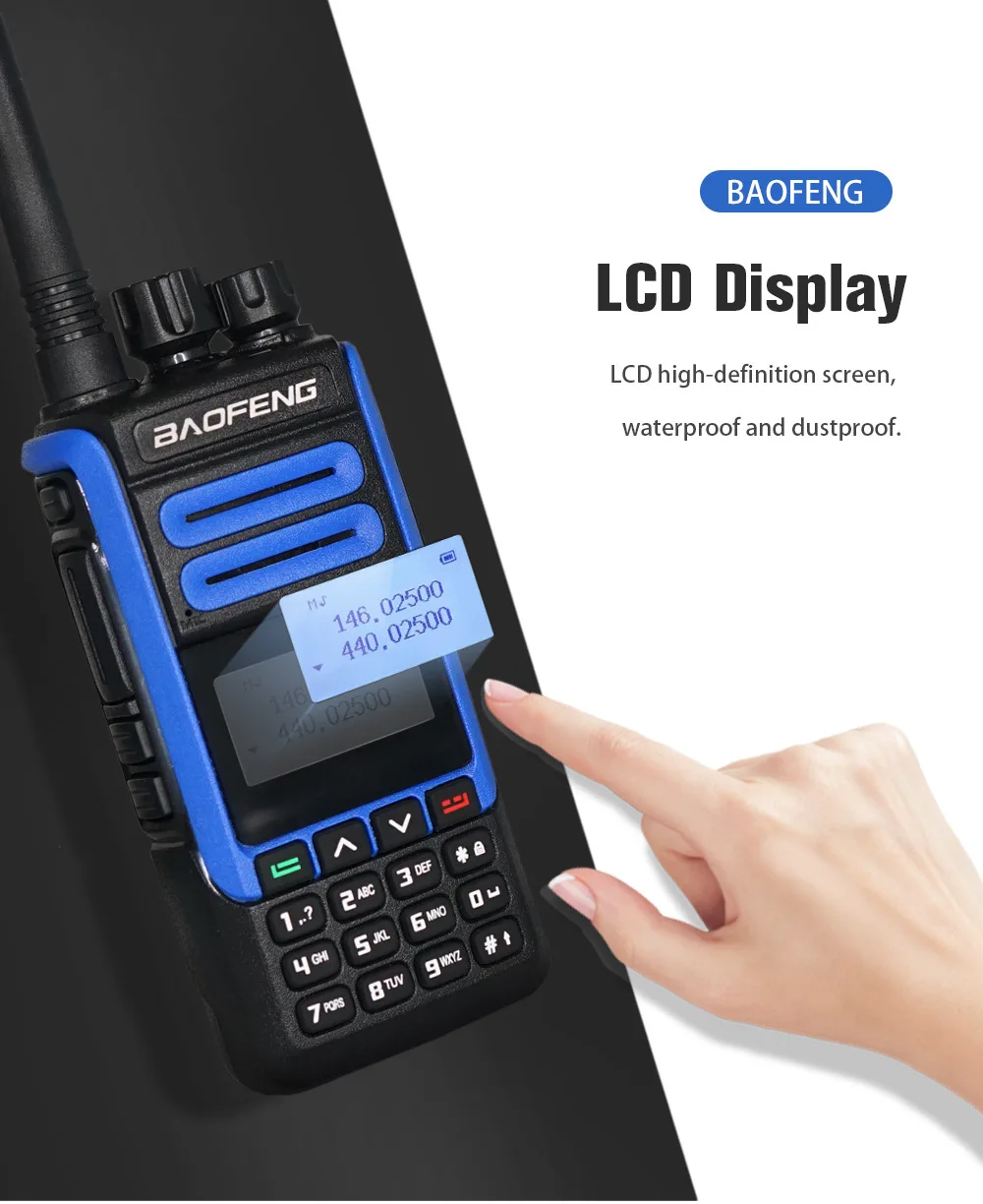 Original BaoFeng BF-H7 Powerful Walkie Talkie 10W Dual Band UHF VHF Two Way Radio Portable FM Transceiver